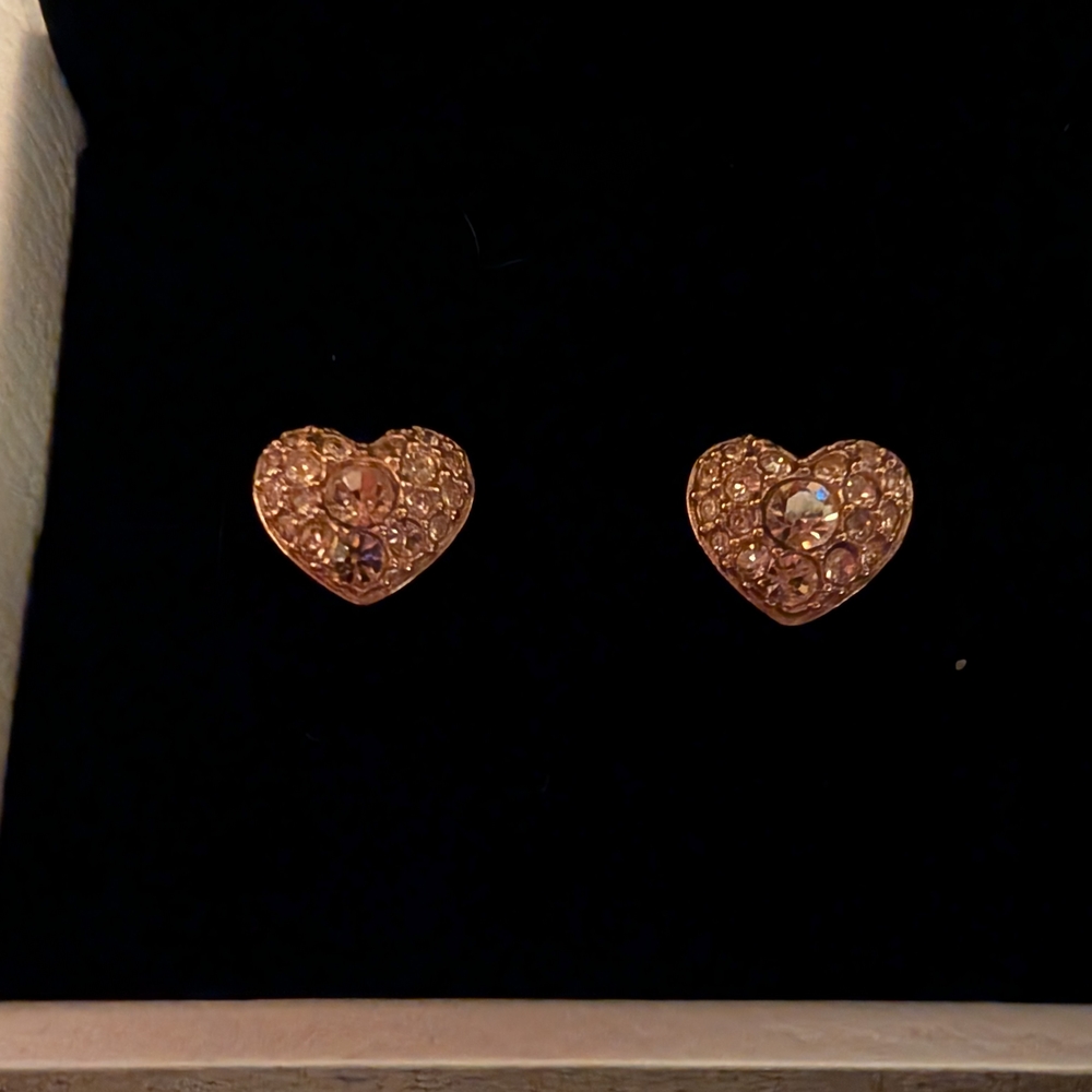Gold Heart Stud Earrings